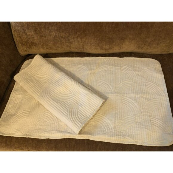 Dwell Studio King Quilted Pillow Sham Creamy White Set of 2 - Picture 2 of 4